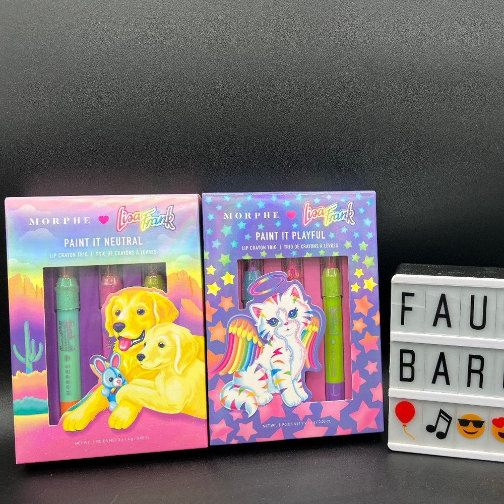Morphe Lisa Frank Lip Crayons Trio Set - 2 Pack (6 In Total)